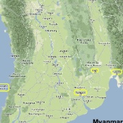 12 agosto - 2 settembre 2010<br />Viaggio in Myanmar (Birmania)<br /><br />Voliamo su YANGON, via COPENHAGEN e BANGKOK; ci ambientiamo un paio di giorni nella capitale per poi muoverci sempre con mezzi locali - non proprio comodissimi - verso KYAKTYO (Golden Rock), poi BAGO, INLE LAKE, KALAW, MANDALAY. <br />Da quest'ultima prendiamo il battello per vivere una magnifica "12 ore" sul fiume Ayeyarwady, fino a BAGAN. <br />Unico e comodo volo interno per tornare nuovamente a YANGON, dove però ci spostiamo subito verso CHAUGTHA BEACH, per riposarci qualche giorno al mare. <br />Per ultimo trascorriamo ancora un paio di giorni a YANGON, prima di tornare tristemente in Italia.