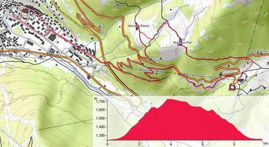 Vescasa Bassa+Alta e ex-caserma Vigili da Ponte di Legno: 9,4K / 490 m D+